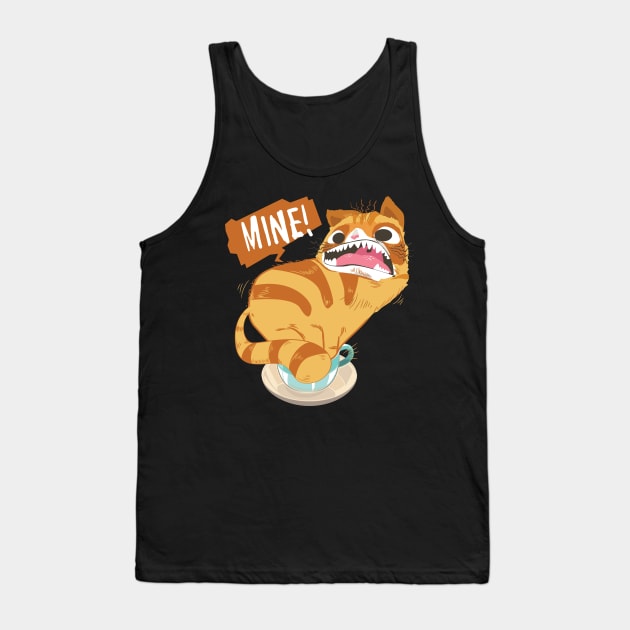 Cappuccino Funny Cat Tank Top by avshirtnation